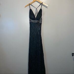 Faviana Couture Black Cutout Strappy maxi dress